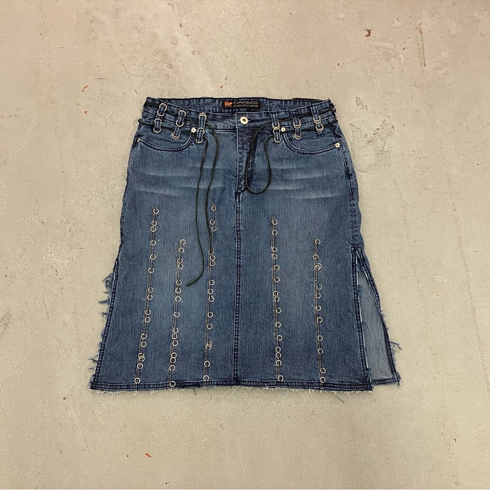 Vintage y2k Parasuco Denim Skirt with Cool Hardware